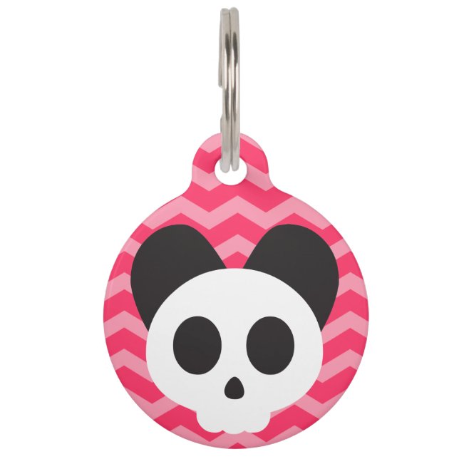 Pink Puppy Skull Haustiermarke (Vorderseite)