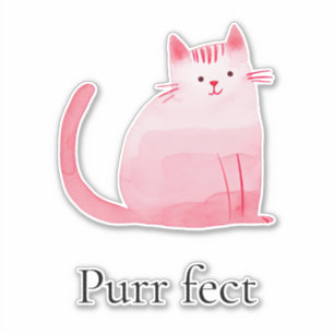 Pink Purffect Cat Aufkleber