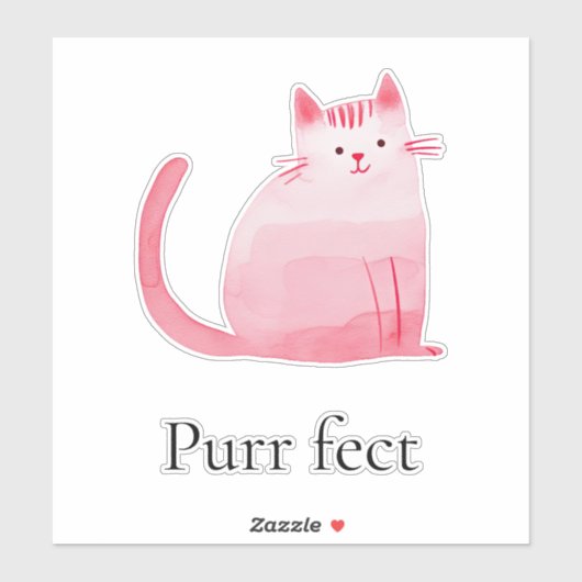 Pink Purffect Cat Aufkleber (Blatt)