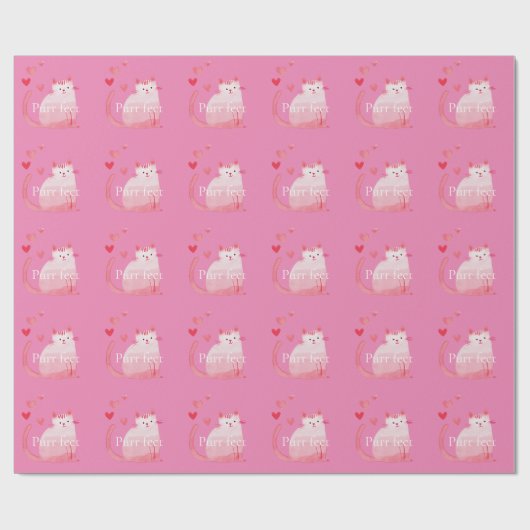 Pink Purffect Cat Geschenkpapier (Flach)