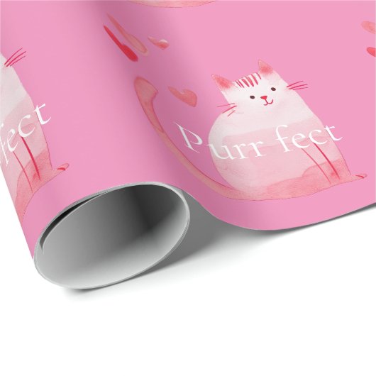 Pink Purffect Cat Geschenkpapier (Rolleneckpunkt)