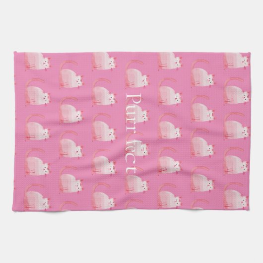 Pink Purffect Cat Geschirrtuch (Horizontal)