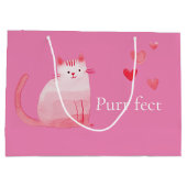 Pink Purffect Cat Große Geschenktüte (Rückseite)