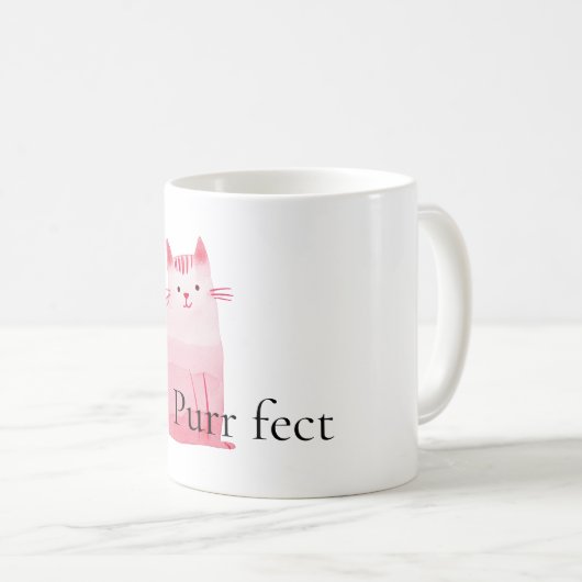 Pink Purffect Cat Kaffeetasse (VorderseiteRechts)