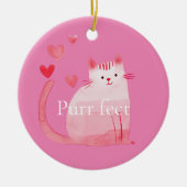Pink Purffect Cat Keramik Ornament (Vorne)