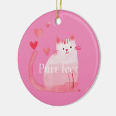 Pink Purffect Cat Keramik Ornament (Links)