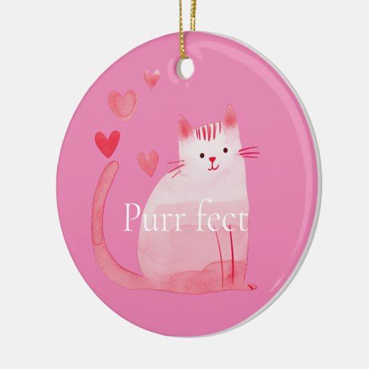 Pink Purffect Cat Keramik Ornament (Links)