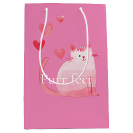 Pink Purffect Cat Mittlere Geschenktüte
