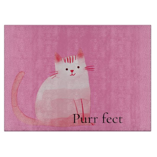 Pink Purffect Cat Schneidebrett (Vorderseite)