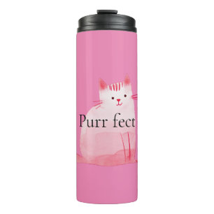 Pink Purffect Cat Thermosbecher
