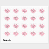 Pink Purim Label Herz-Aufkleber (Blatt)