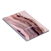 Pink & Purple Achat Geode Monogramm Name Notizblock (Rechte Seite)