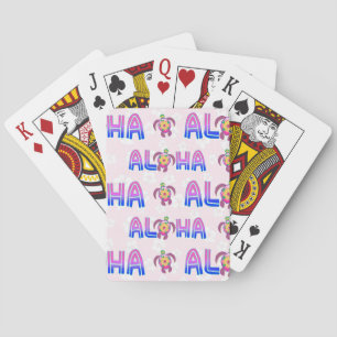 Pink Purple Aloha Hawaiian Tropical Turtle Spielkarten