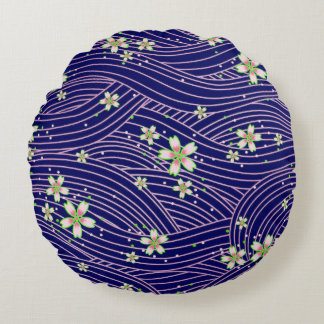 pink purple and blue rundes kissen