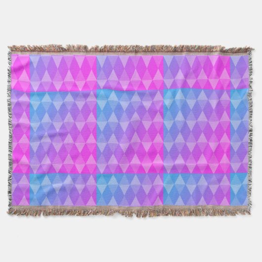 Pink, Purple, Blue Diamond Pattern Decke (Vorderseite)