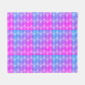 Pink, Purple, Blue Diamond Pattern Fleecedecke (Vorderseite (Horizontal))
