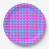 Pink, Purple, Blue Diamond Pattern Pappteller (Vorderseite)