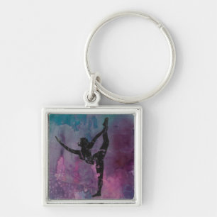 Pink, Purple & Blue Yoga Girl KeyChain Schlüsselanhänger