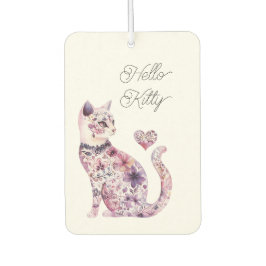 Pink Purple Blush Flowers Heart Love Cat Birthday Autolufterfrischer
