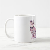 Pink Purple Blush Flowers Heart Love Cat Kaffeetasse (Links)