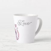 Pink Purple Blush Flowers Heart Love Cat Milchtasse (Rechte Ecke)