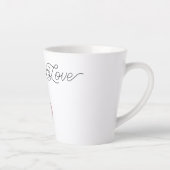 Pink Purple Blush Flowers Heart Love Cat Milchtasse (Rechts)