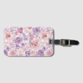 Pink Purple Blush Flowers Hearts   Gepäckanhänger (Vorderseite (Horizontal))
