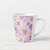 Pink Purple Blush Flowers Hearts Milchtasse (Rechts)