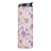 Pink Purple Blush Flowers Hearts Thermosbecher (Nach links gedreht)