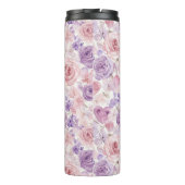 Pink Purple Blush Flowers Hearts Thermosbecher (Rückseite)