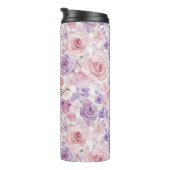 Pink Purple Blush Flowers Hearts Thermosbecher (Nach rechts gedreht)