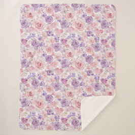 Pink Purple Blush Flowers Hearts Valentine's Day Sherpadecke