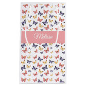 Pink Purple Butterflies Custom Name Kleine Geschenktüte (Vorderseite)