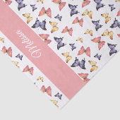 Pink Purple Butterflies Custom Name Seidenpapier (Ausschnitt)
