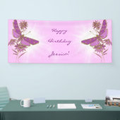 Pink Purple Butterfly Banner (Messe)
