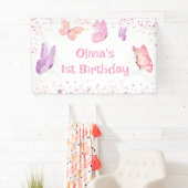 Pink Purple Butterfly Birthday Banner (Insitu)