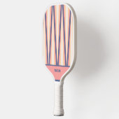  Pink& Purple Chevron Pattern Custom Name Pickleball Schläger (Links)