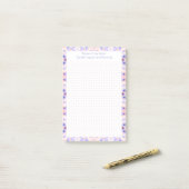 Pink Purple Dot Grid Garden Layoutplaner Post-it Klebezettel (Auf Schreibtisch)