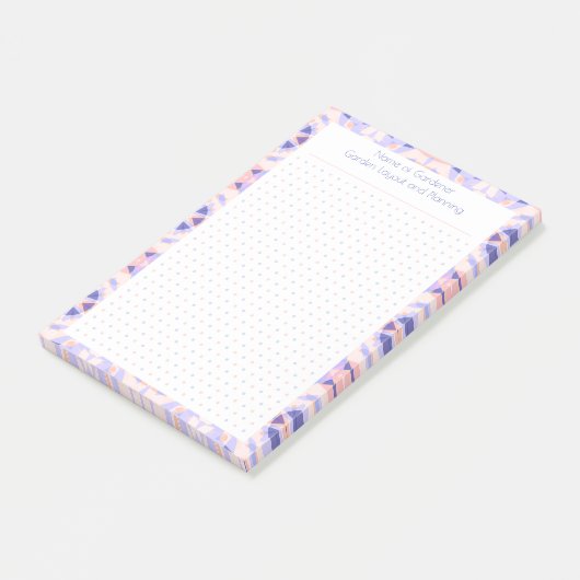 Pink Purple Dot Grid Garden Layoutplaner Post-it Klebezettel (angewinkelt)