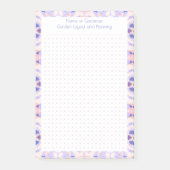 Pink Purple Dot Grid Garden Layoutplaner Post-it Klebezettel (Vorderseite)
