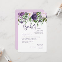 Pink & Purple Floral Baby Girl Shower