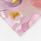 Pink & Purple Floral Pattern Fleecedecke (Ecke)