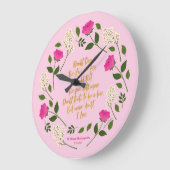 Pink Purple Floral William Shakespeare Never Doubt Große Wanduhr (Winkel)