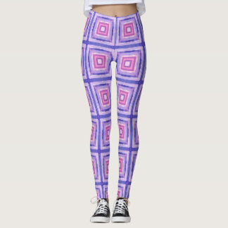 Pink & Purple Geometric Square Leggings