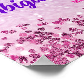 Pink Purple Glitter 67 Birthday Party Poster (Ecke)