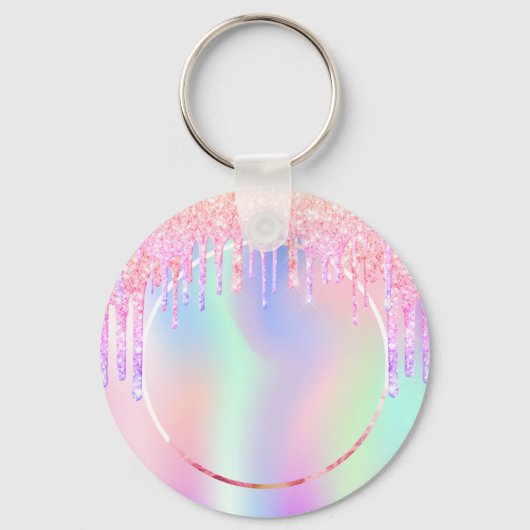 Pink purple glitter drips photo girl schlüsselanhänger (Vorderseite)