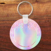 Pink purple glitter drips photo girl schlüsselanhänger (Vorderseite)