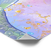 Pink Purple Glitter Mermaids 3rd Birthday Welcome Poster (Ecke)