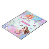 Pink Purple Glitter Mermaids Add Name Notizblock (Linke Seite)