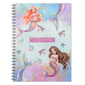 Pink Purple Glitter Mermaids Add Name Notizblock (Vorderseite)